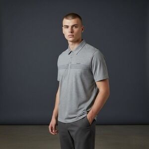 TravisMathew Mens Gray Polo Shirt Golf Casual Short Sleeve Size XL